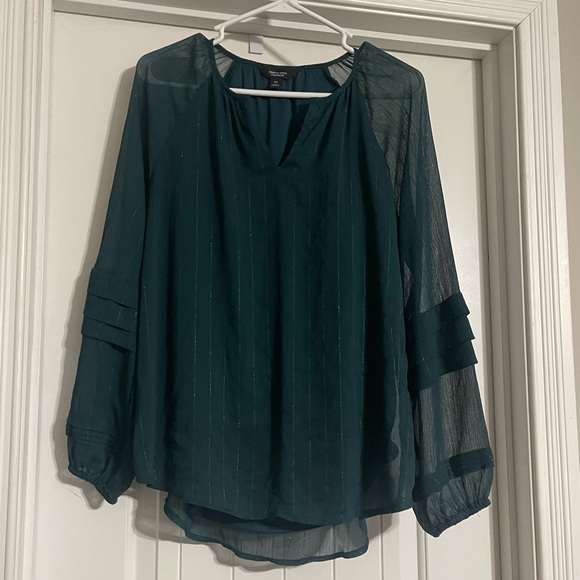Simply Vera By Vera Wang Tops - Elegant Sheer Dark Green Vera Wang Blouse
